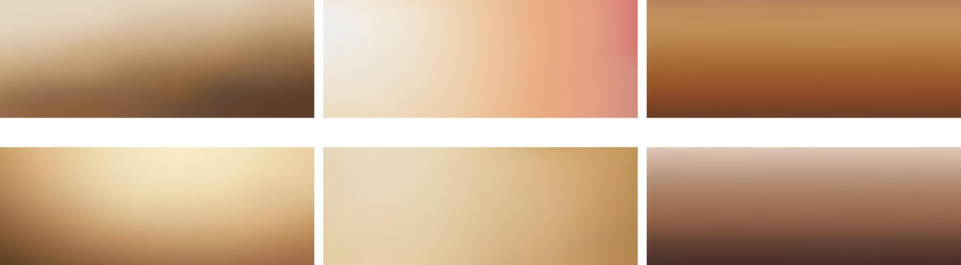 Set of abstract simple nude gradient backgrounds with soft blurred texture vector