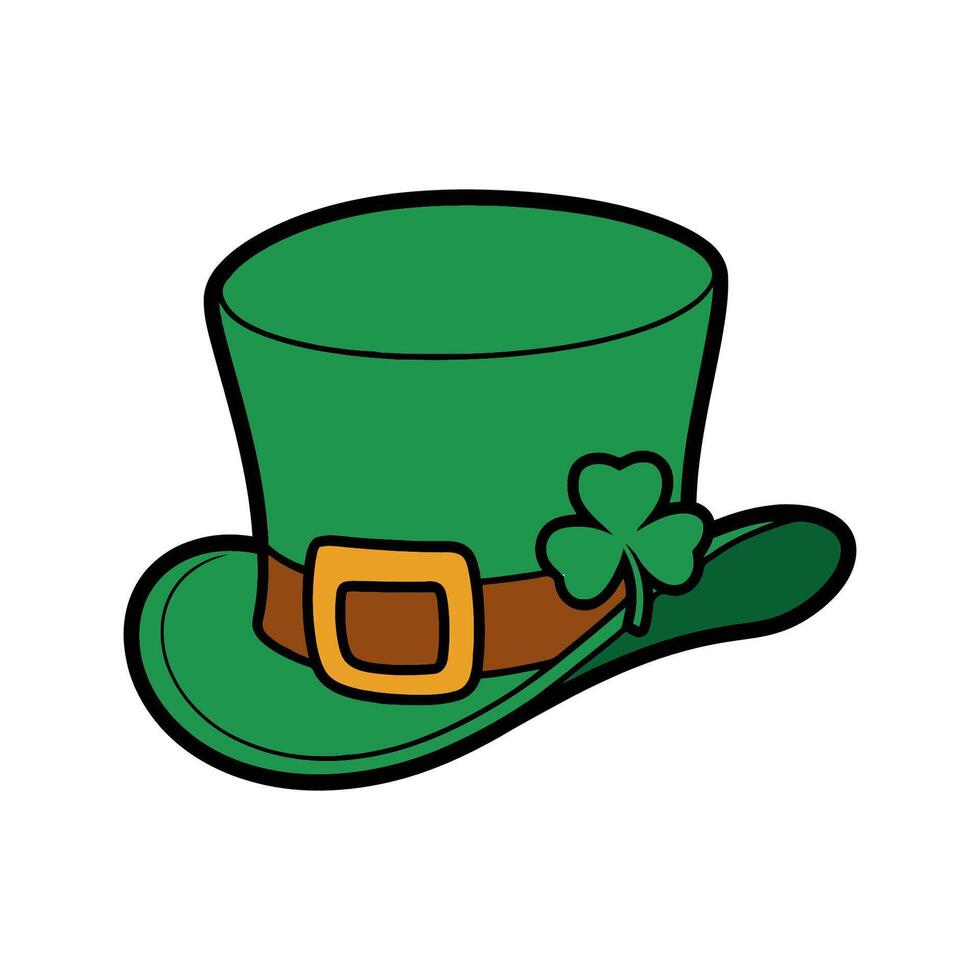 Green Leprechaun Hat with Shamrock Illustration vector