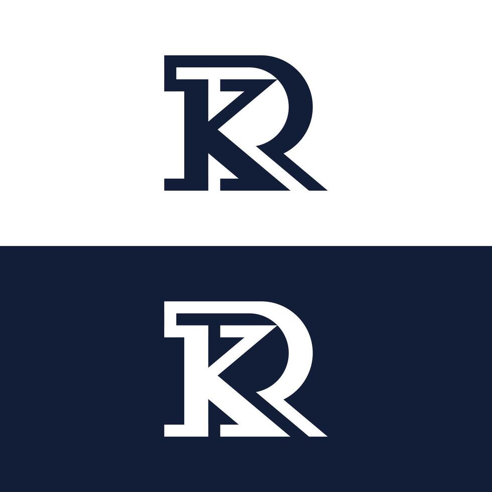 Minimalist KR letter logo. vector