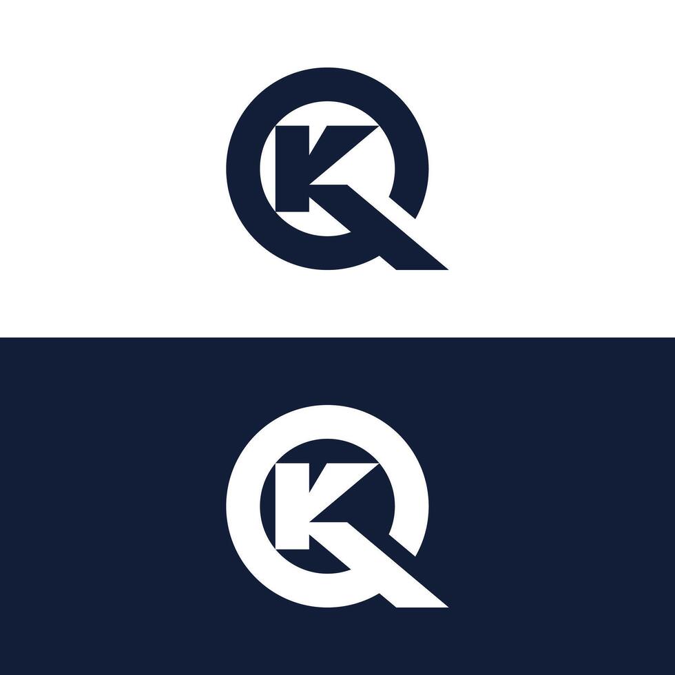 QK or KQ shape logo. vector