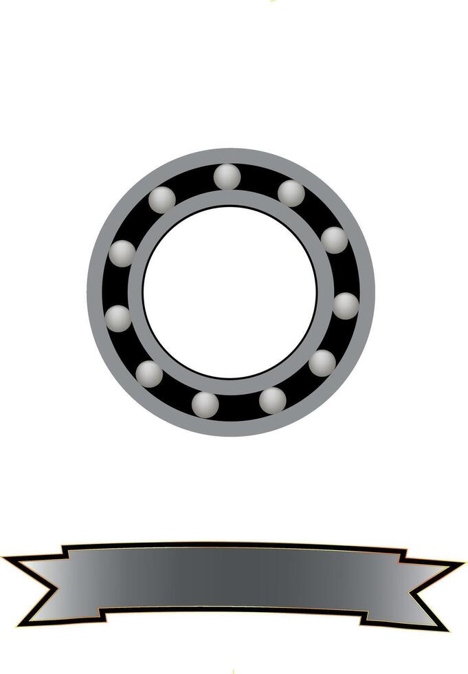A bearing with a ribbon and a circle vector