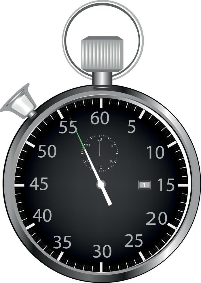 Classic stopwatch measuring time with precision on white background vector