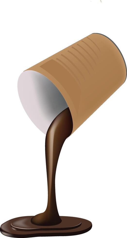 Chocolate pouring from a paper cup vector