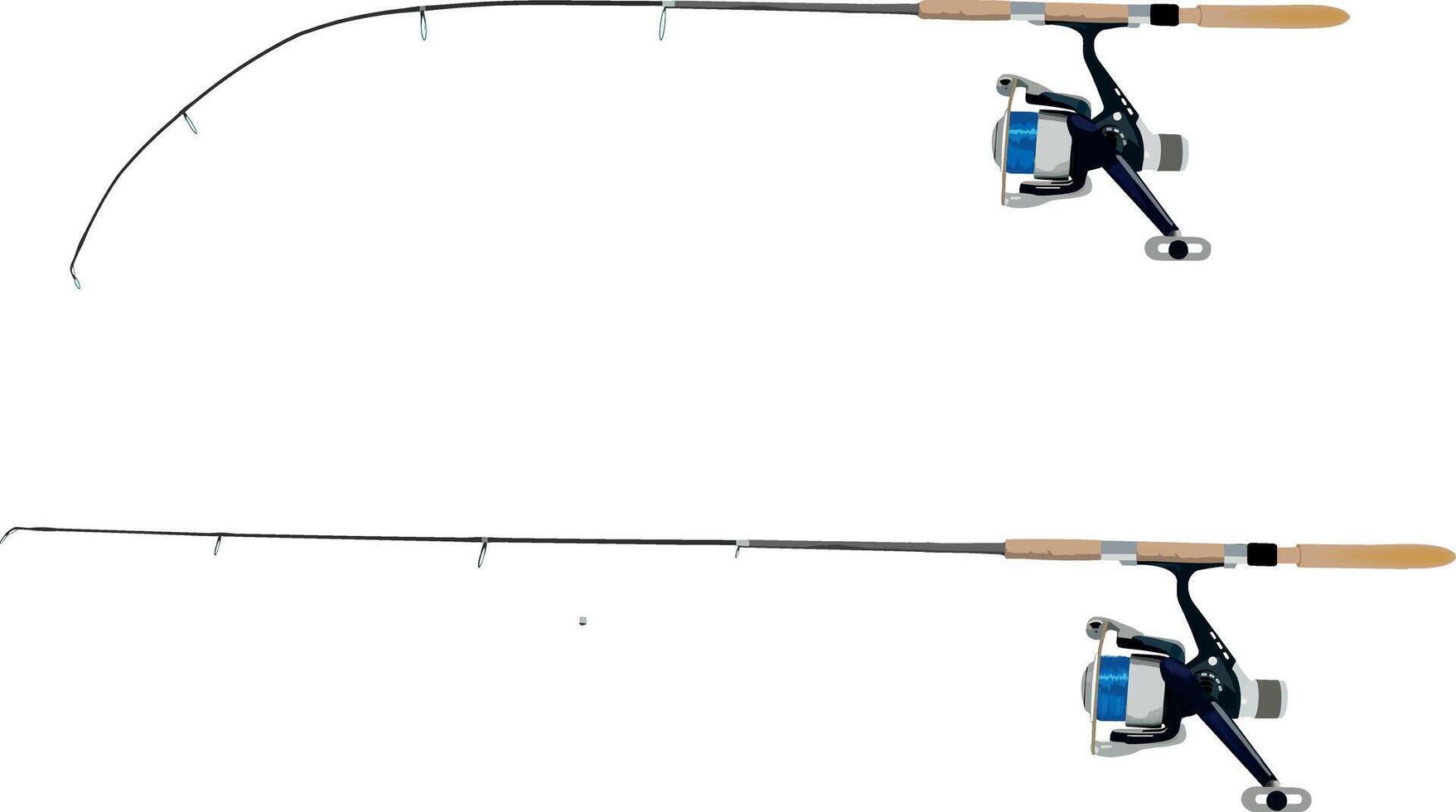 Two different types of fishing rods and reel vector