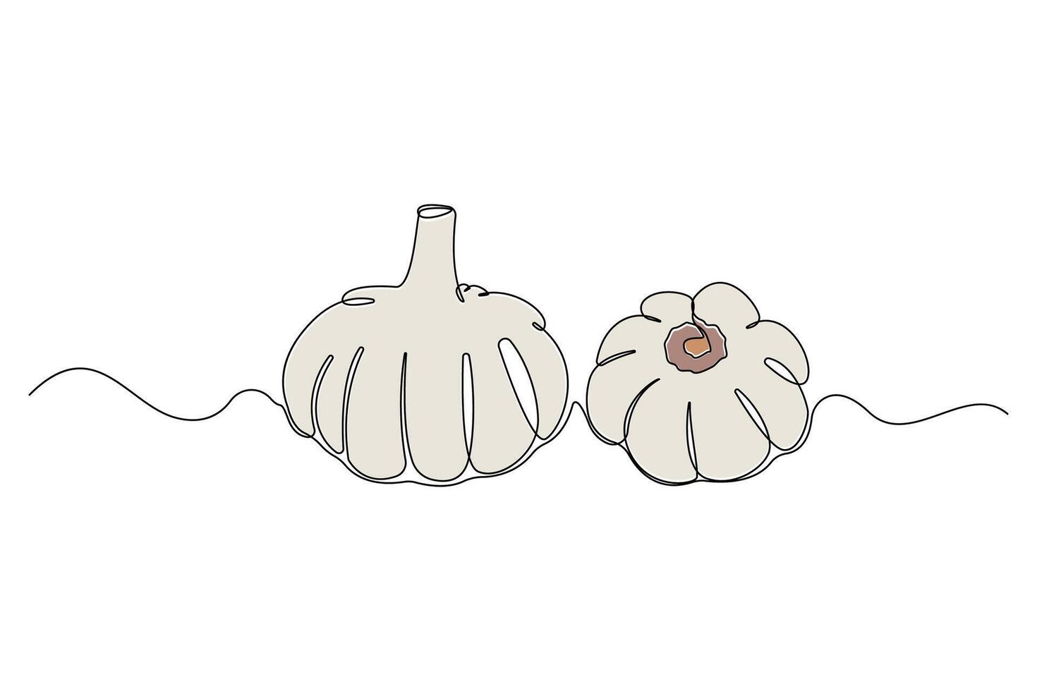 Continuous single-line art drawing of garlic. Garlic outline logo isolated on white background vector