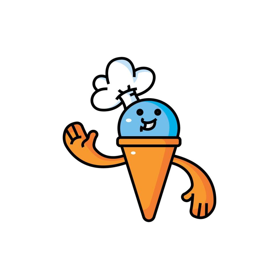 mascot symbol logo character ice cream cone vector