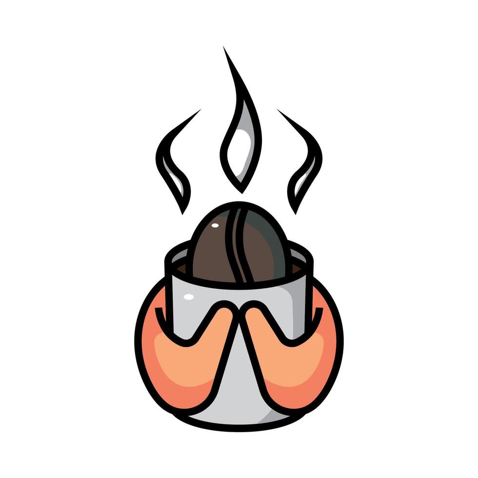 coffee logo symbol is in the best hands vector