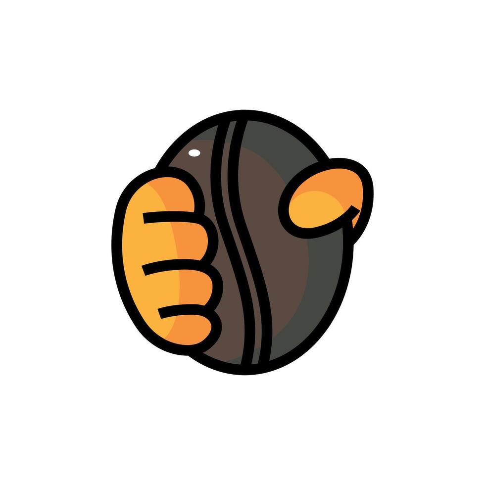 coffee logo symbol in hand vector