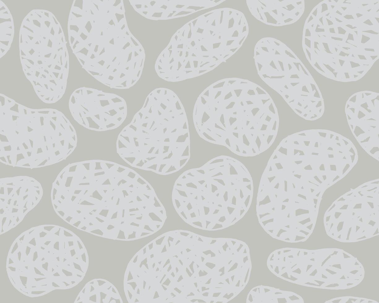 Seamless hand drawn brush line abstract organic forms with engraving texture pattern, Japanese folk and Ethic wood-carving, wood block surface background, cute and simple monochrome graphic vector