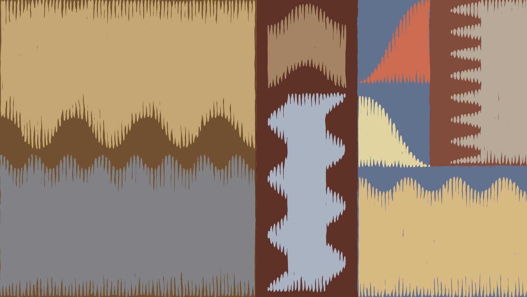 Crafted hand drawn wood carving curve shape abstract wave background, tribal and ethnic folk engraving, brush line, weaving texture surface, simple and cute graphic for fabric, carpet, stationary vector