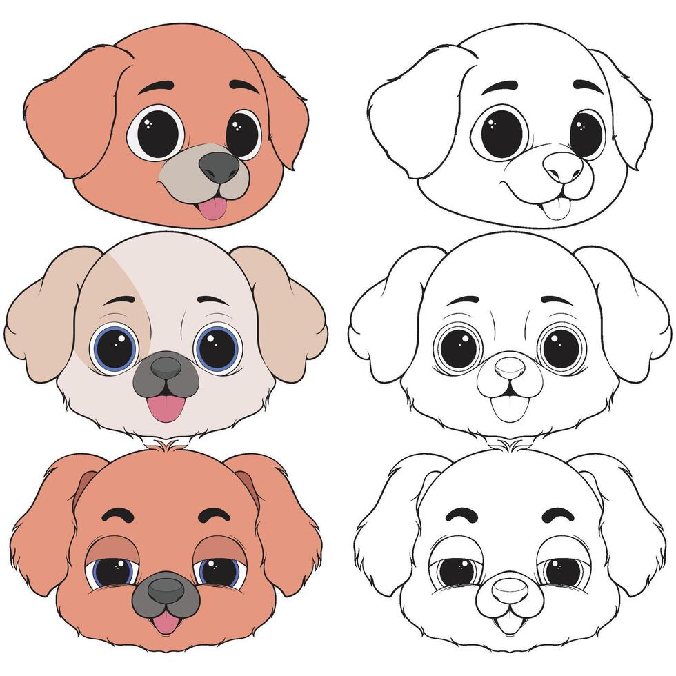 How to draw a dog face step by step vector