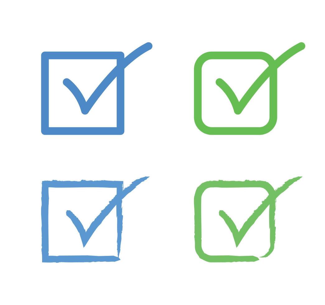 Check mark set on white background vector