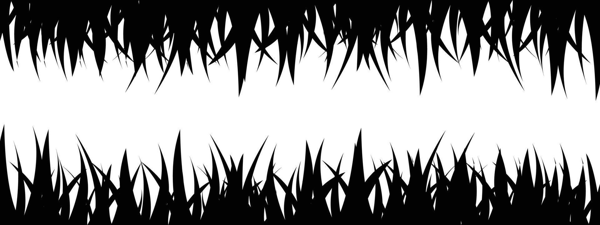 Grass border. silhouette for design. vector