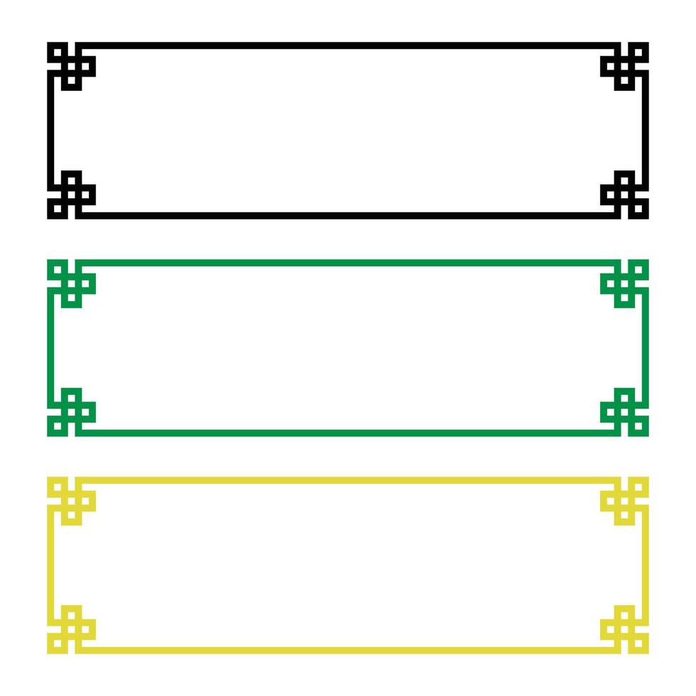 Chinese frame corner ornament. Traditional decorative elements border frame. Illustration design vector