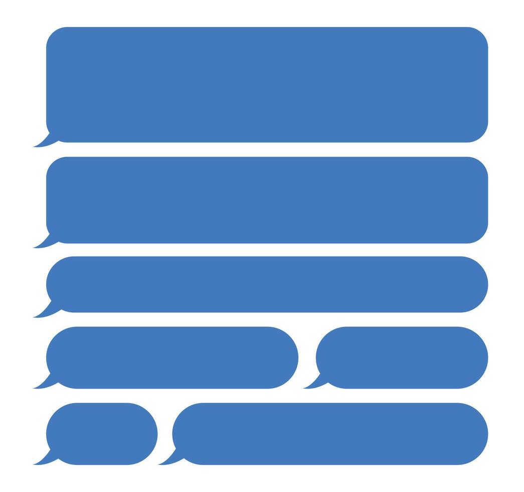 Set of blank blue speech bubbles. Speak bubble text. Empty speech bubbles. vector