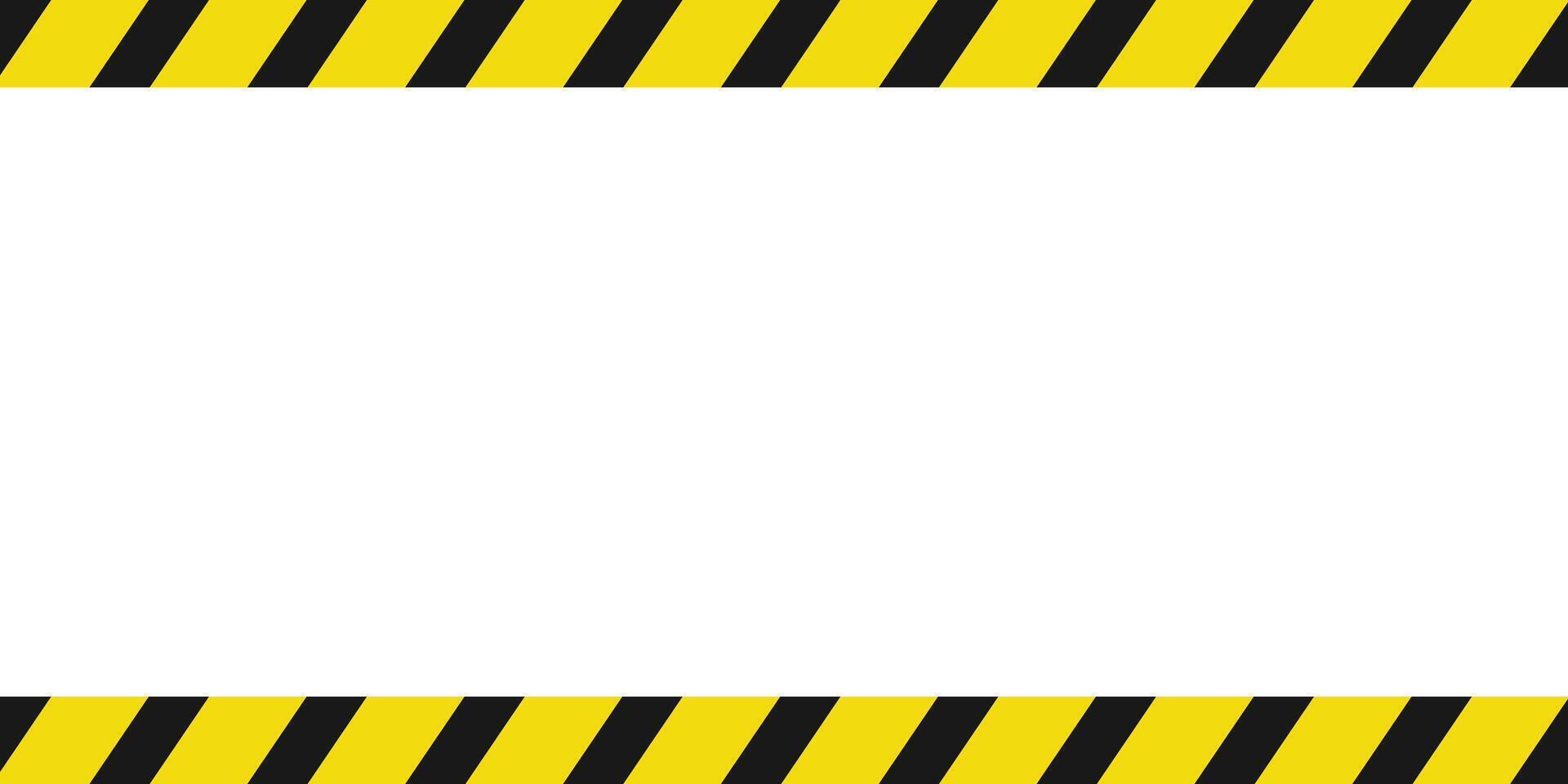 Danger frame tapes. Warning tape. Black and yellow line striped design. vector