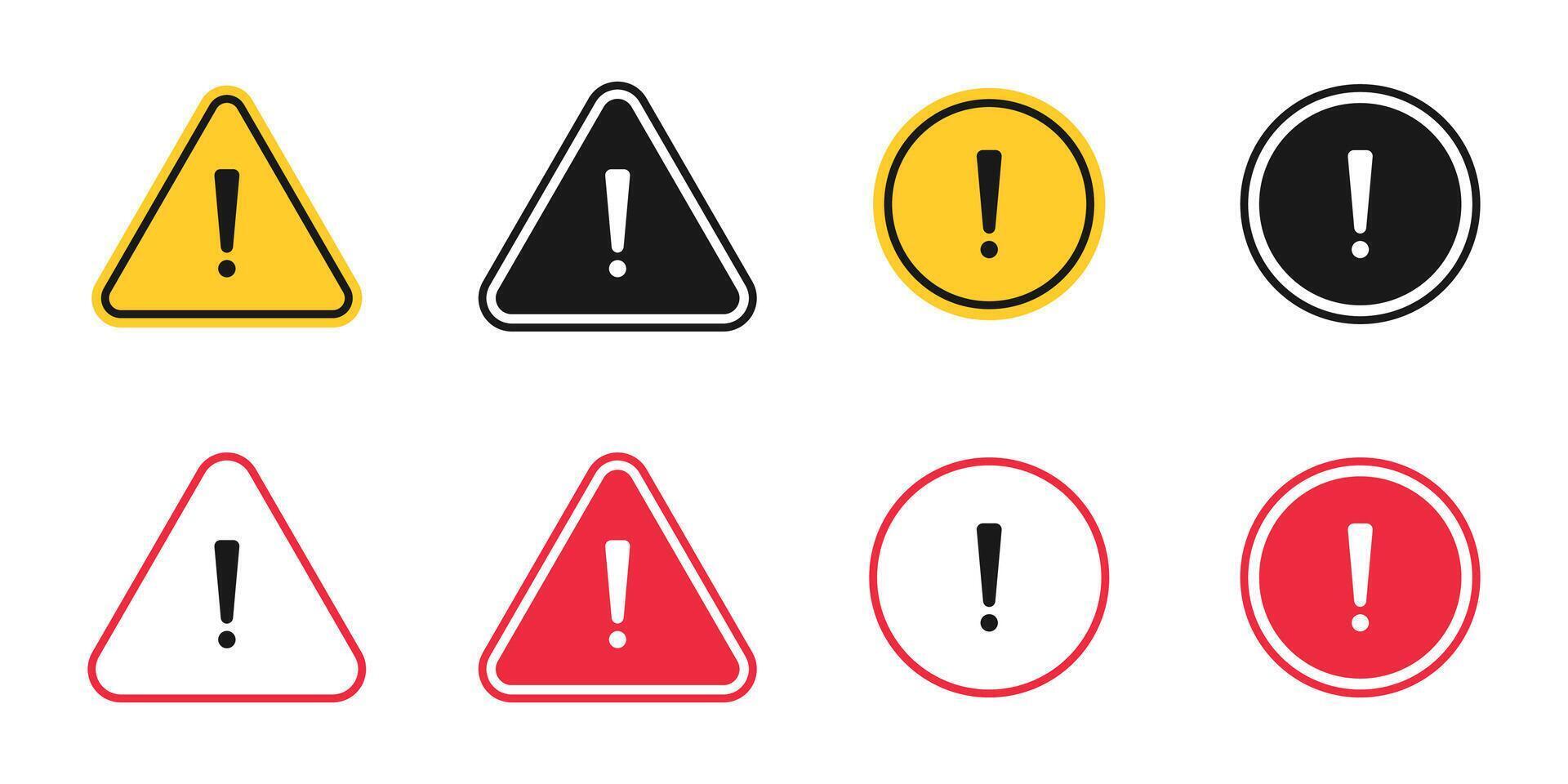 Warning sign with flat style design on white background vector