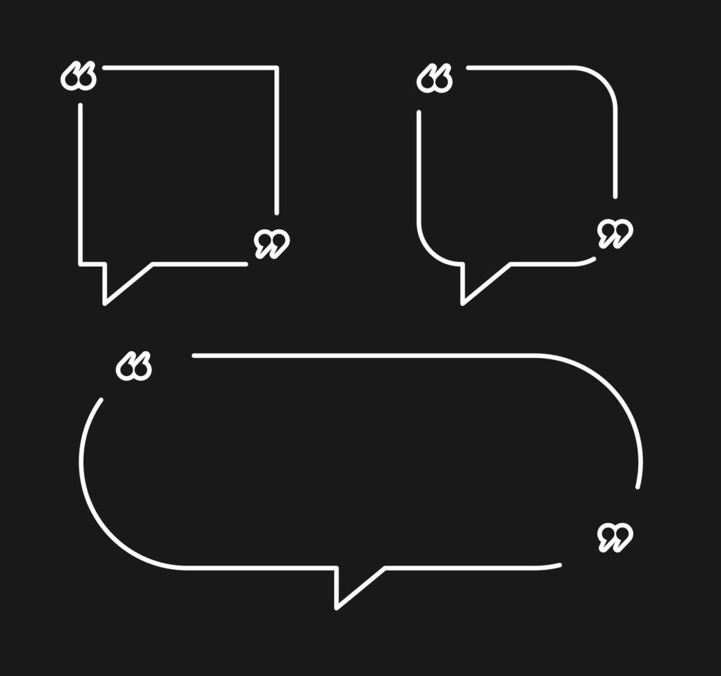 Quote frames templates set. Empty speech bubbles, quote bubbles. vector