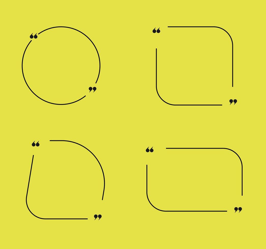 Set Of Blank Quote Frames. Quote bubbles of different forms. vector