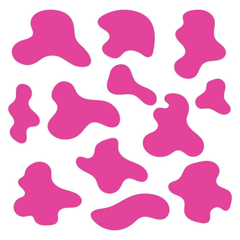 Organic pink blob shape in boho style. Abstract liquid blob shape. vector