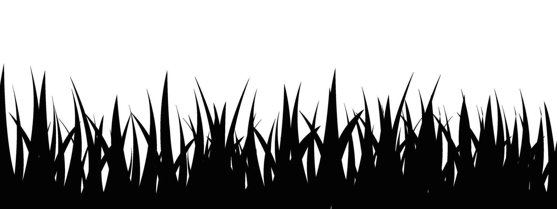 Silhouette grass designs flat illustration. vector