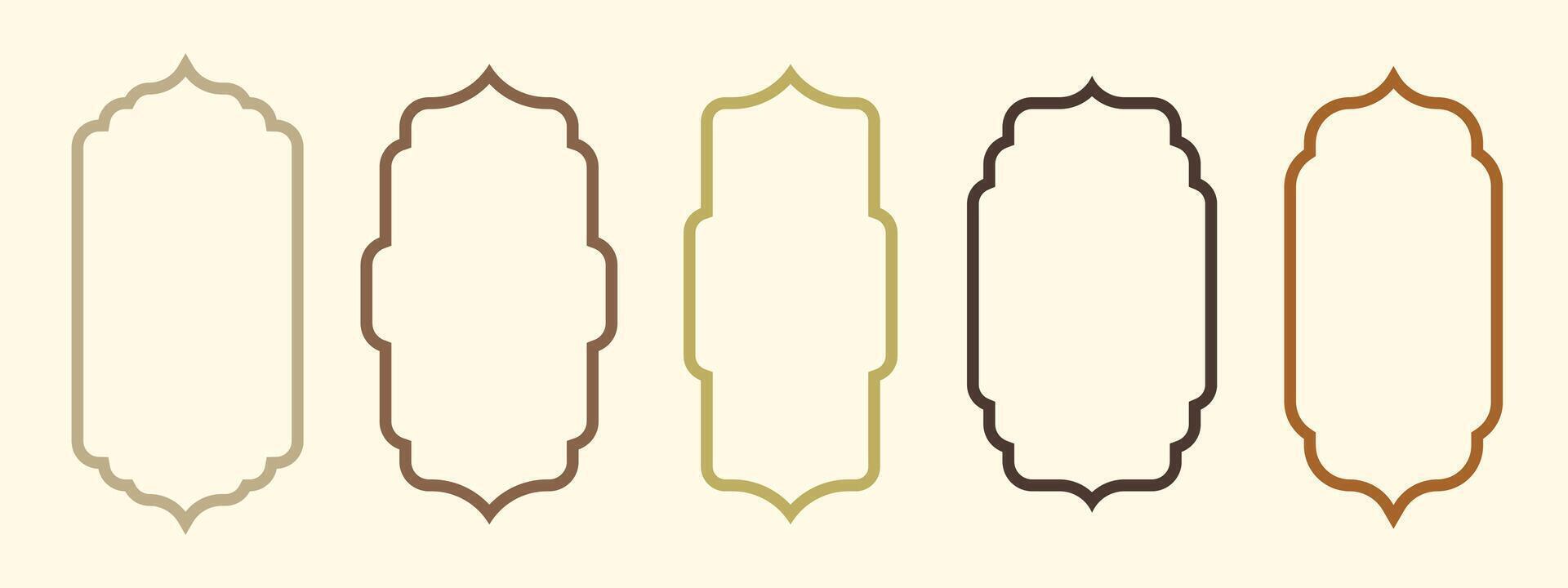 Ramadan frame shapes. Islamic design elements for decoration templates. vector
