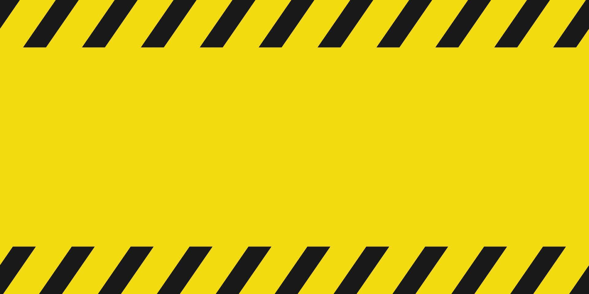 Black and yellow line striped caution and danger sign on yellow background design. vector