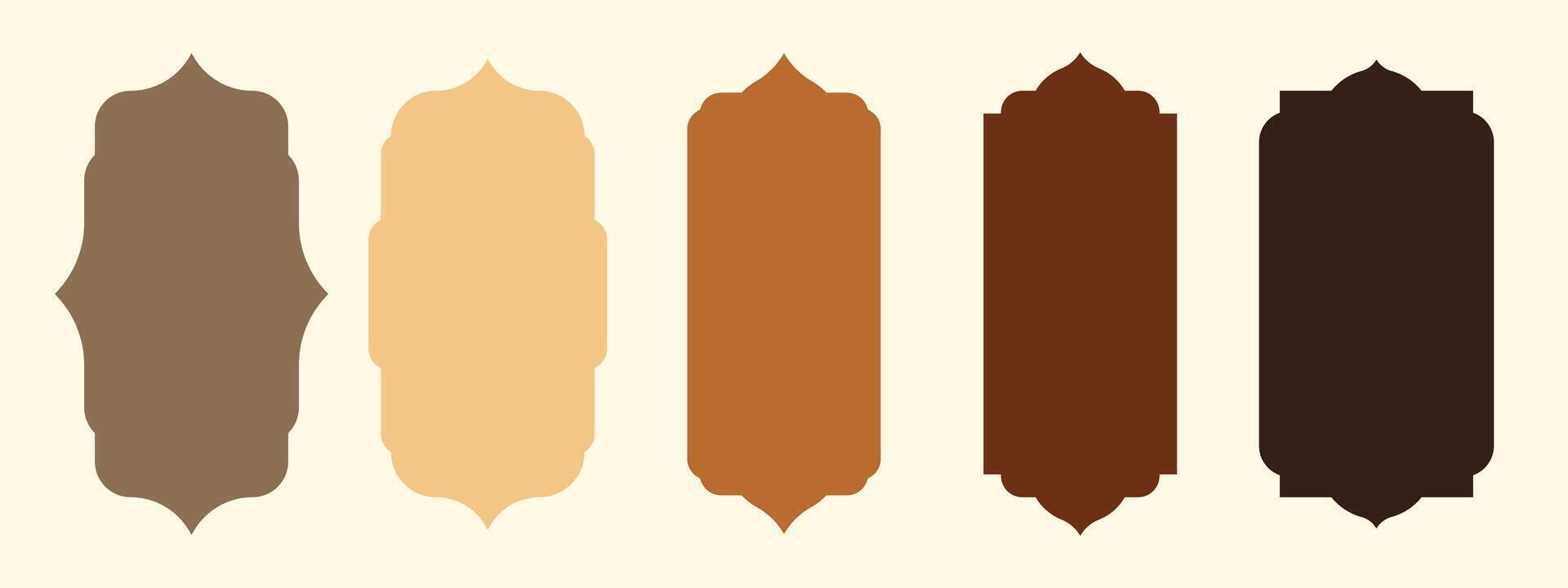 Set of Islamic door and arabic window Shape Illustration. Muslim oriental design for Ramadan. vector