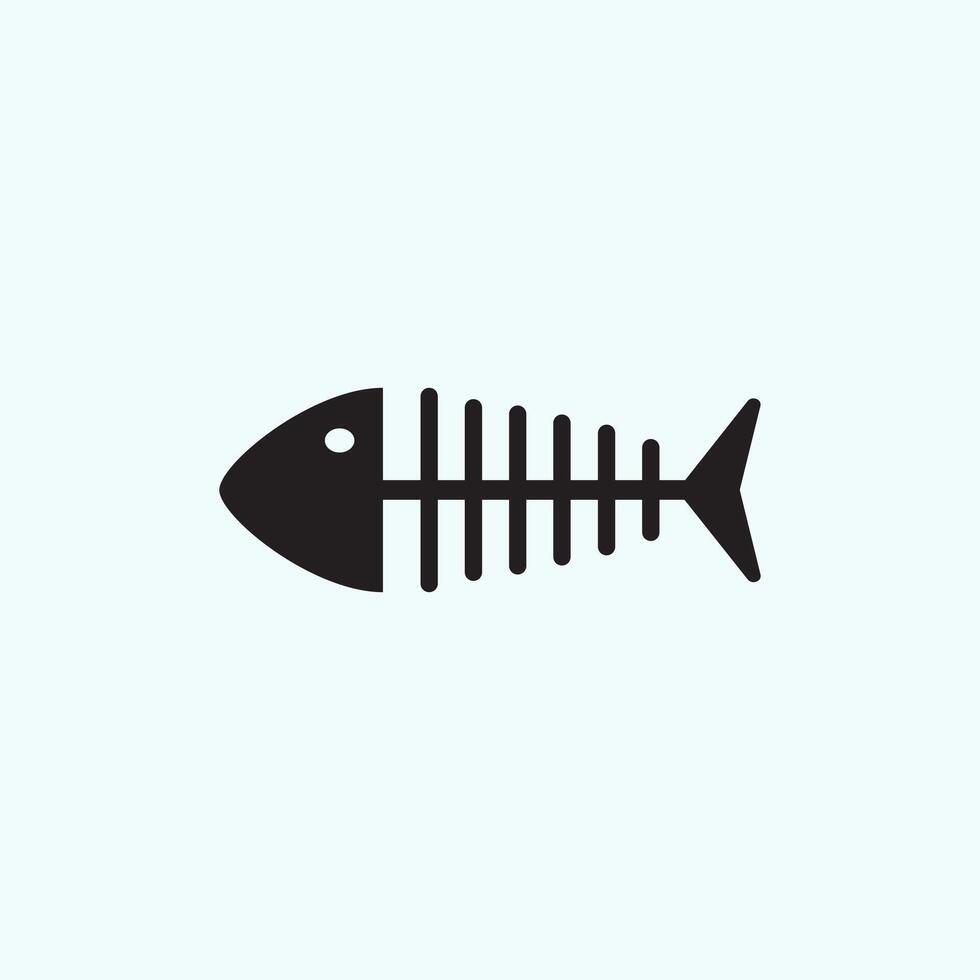 Fish skeleton icon illustration. vector