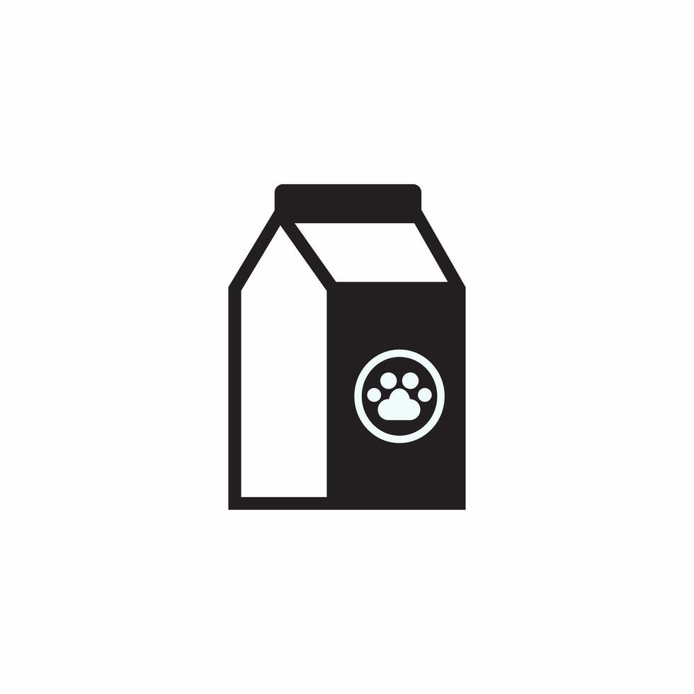 Milk Carton Cat Paw Kitten Footprint Icon Symbol LogoMilk Carton cat Paw Kitten Footprint Icon Symbol Logo vector