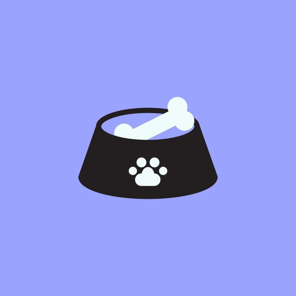 Bowl with dog food illustration. vector