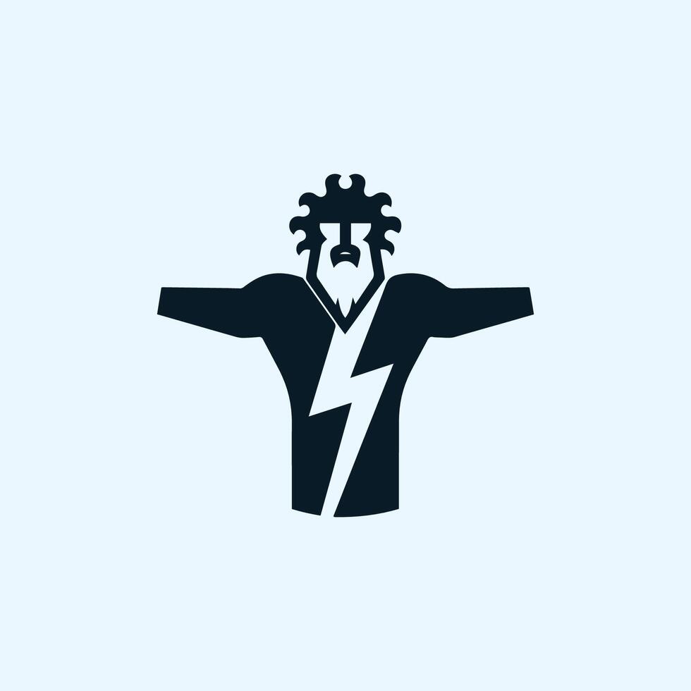 a man with lightning bolt on his chest vector