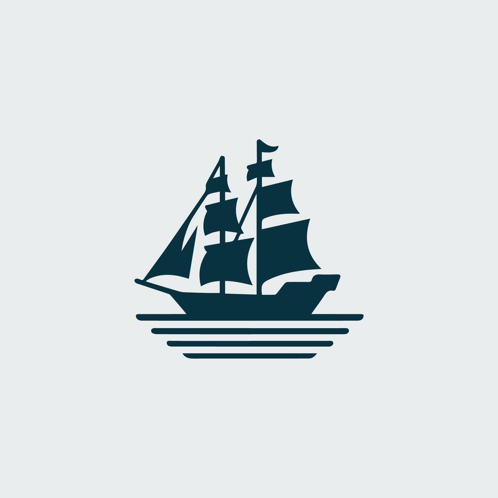 a sailing ship icon on a white background vector