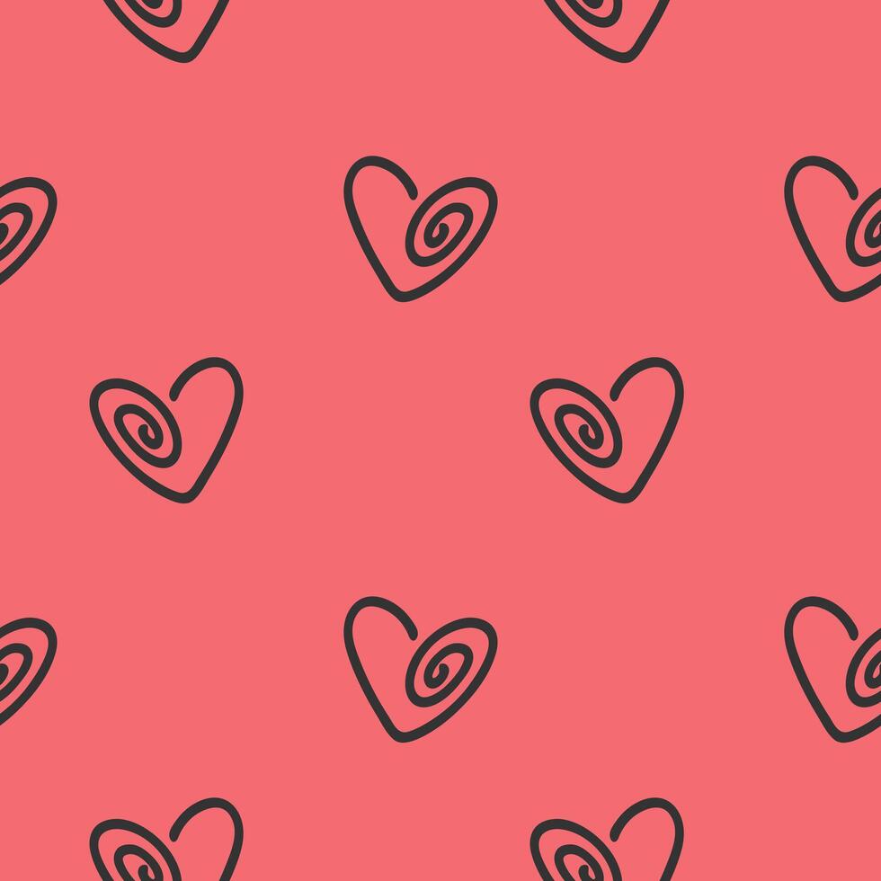 Romantic mood, seamless pattern of openwork hearts on soft red background. Love vibe. Packaging wallpaper background for Valentines Day, wedding. vector