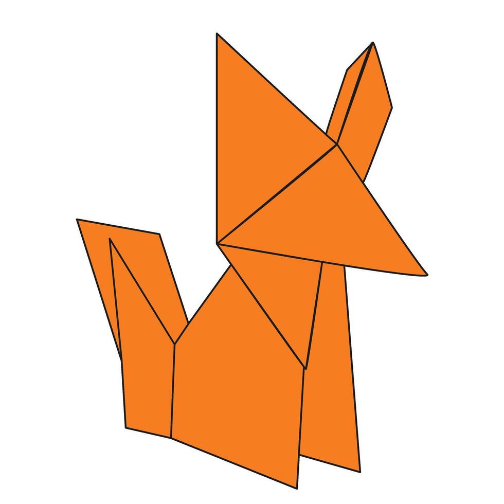 Fox origami illustration vector
