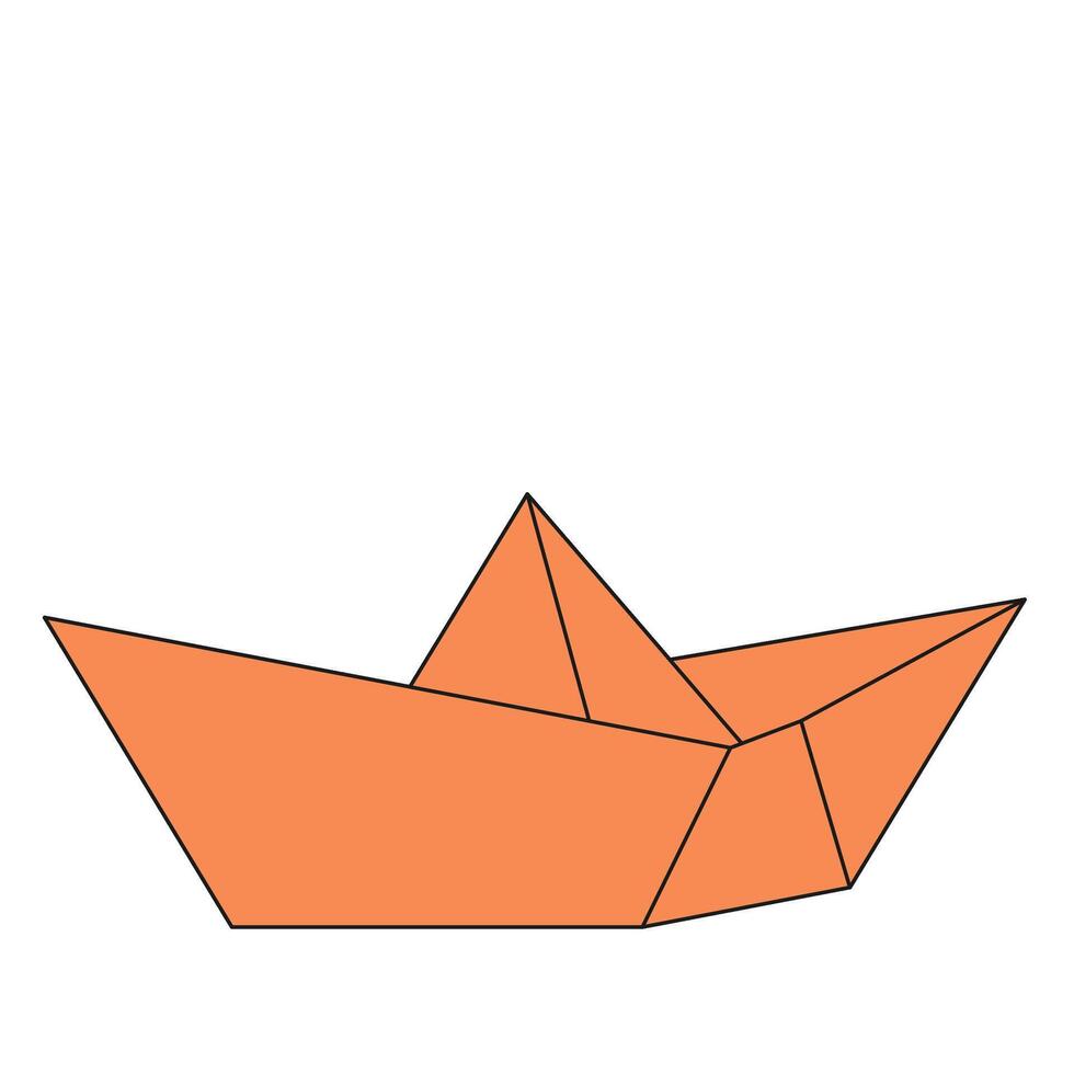 ship boat origami illustration vector
