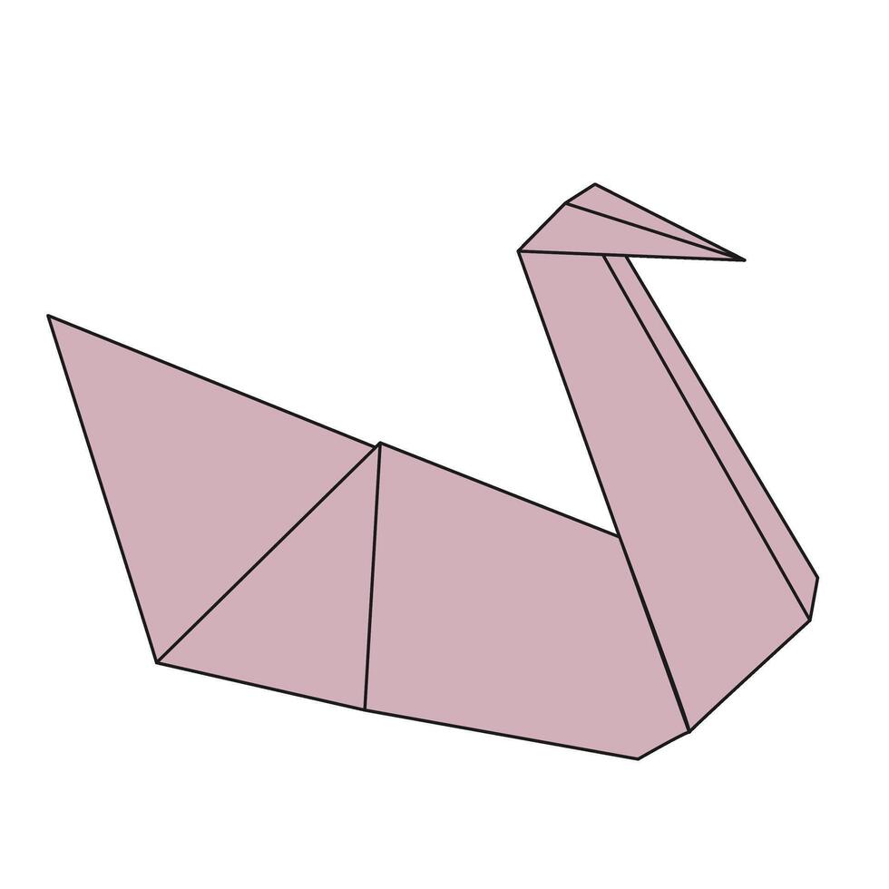 Duck Swan origami illustration vector
