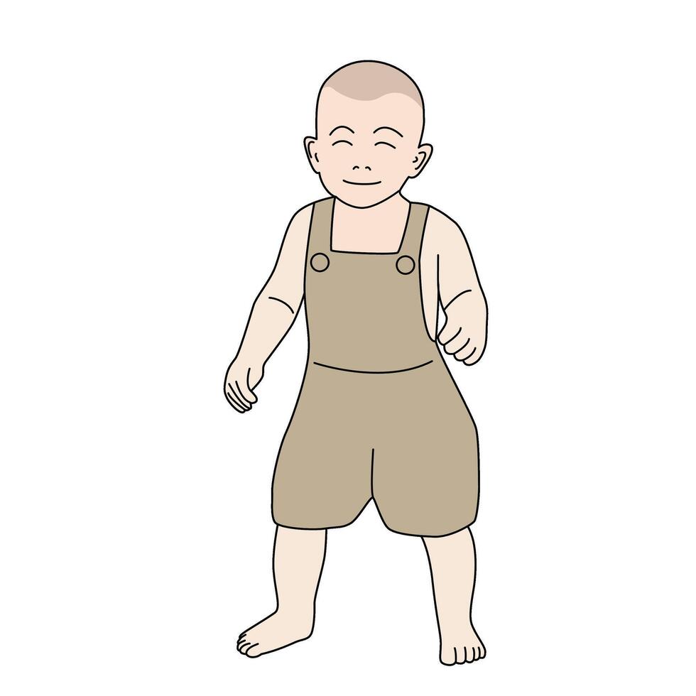 boy toodler standing up children illustration vector