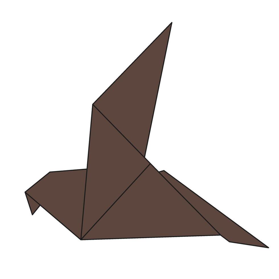 bird flying through origami illustration vector