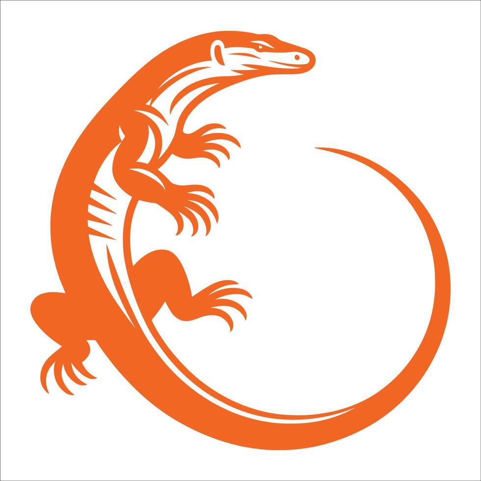Fierce Monitor Lizard Agile Jungle Predator vector