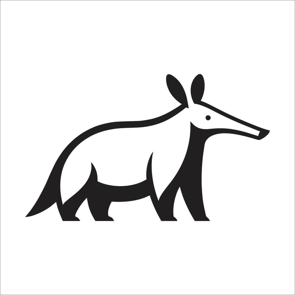 Aardvark Silhouette Logo, Unique African Wildlife Animal Icon for Branding and Design vector