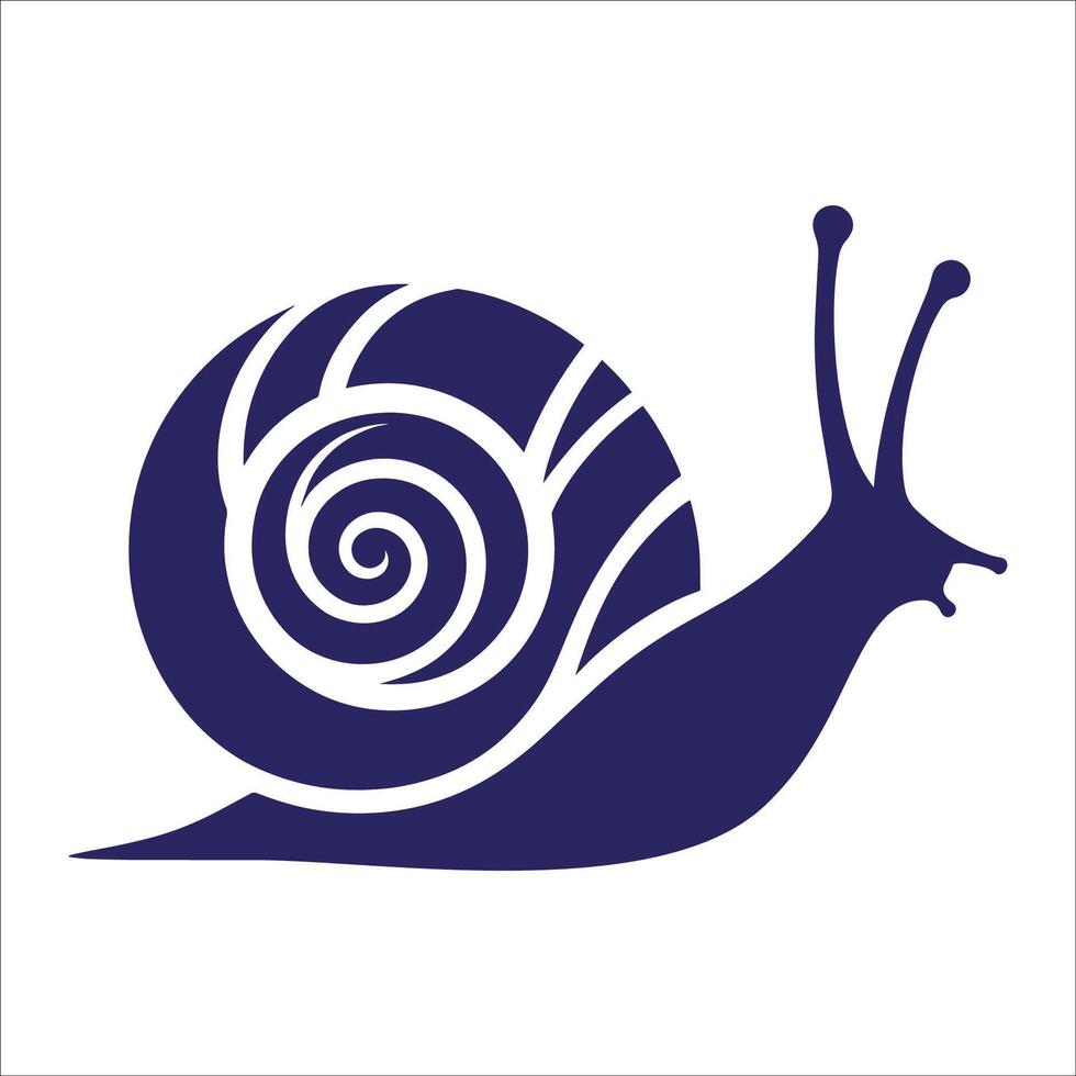 Stylized Snail Illustration with Swirl Pattern Shell Ideal for Wildlife Art Branding Wall Decals Home Decor and Nature Themed Graphic Designs vector