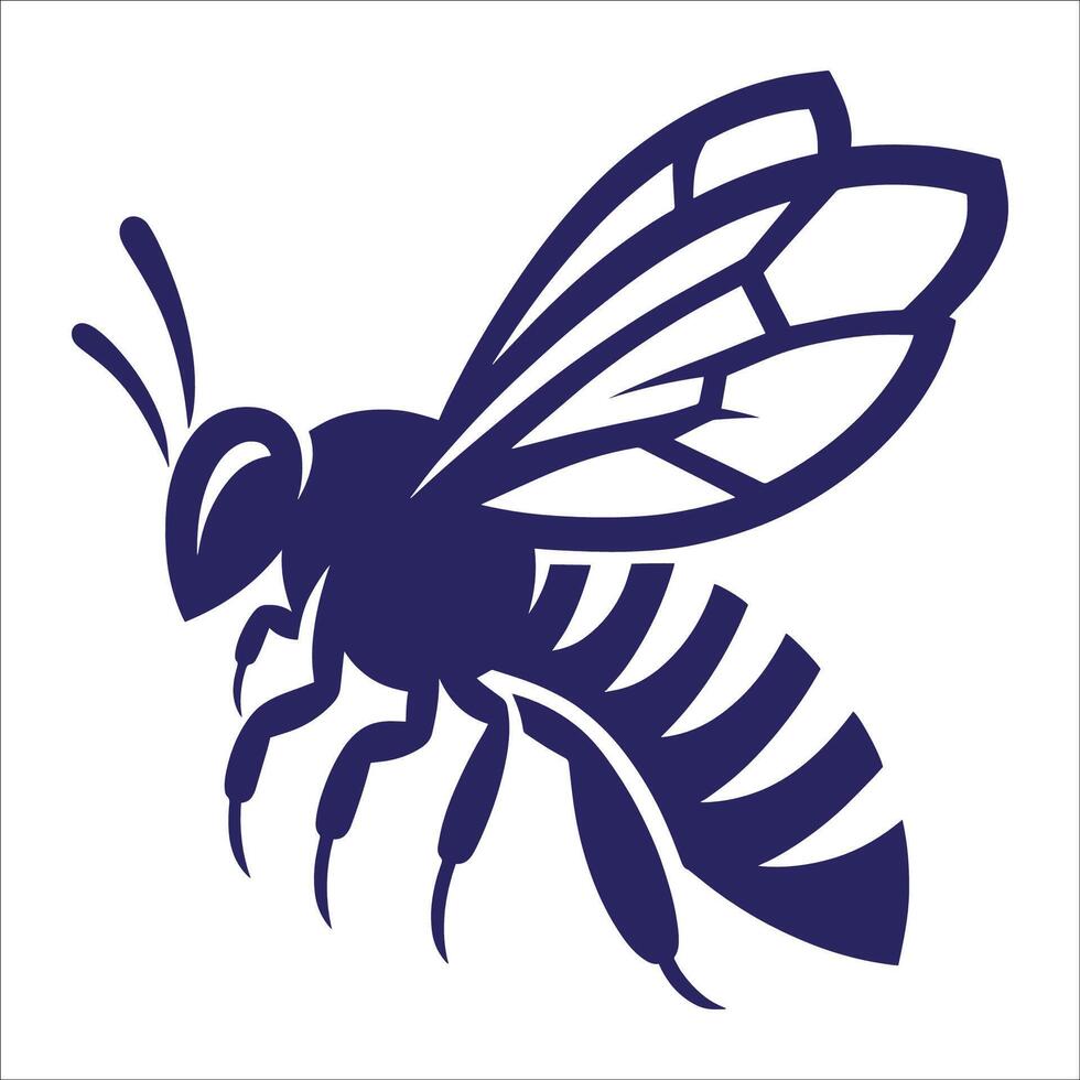 Honey Bee Illustration with Detailed Wings and Striped Body Perfect for Logos Mascots Nature Themes and Branding Designs vector