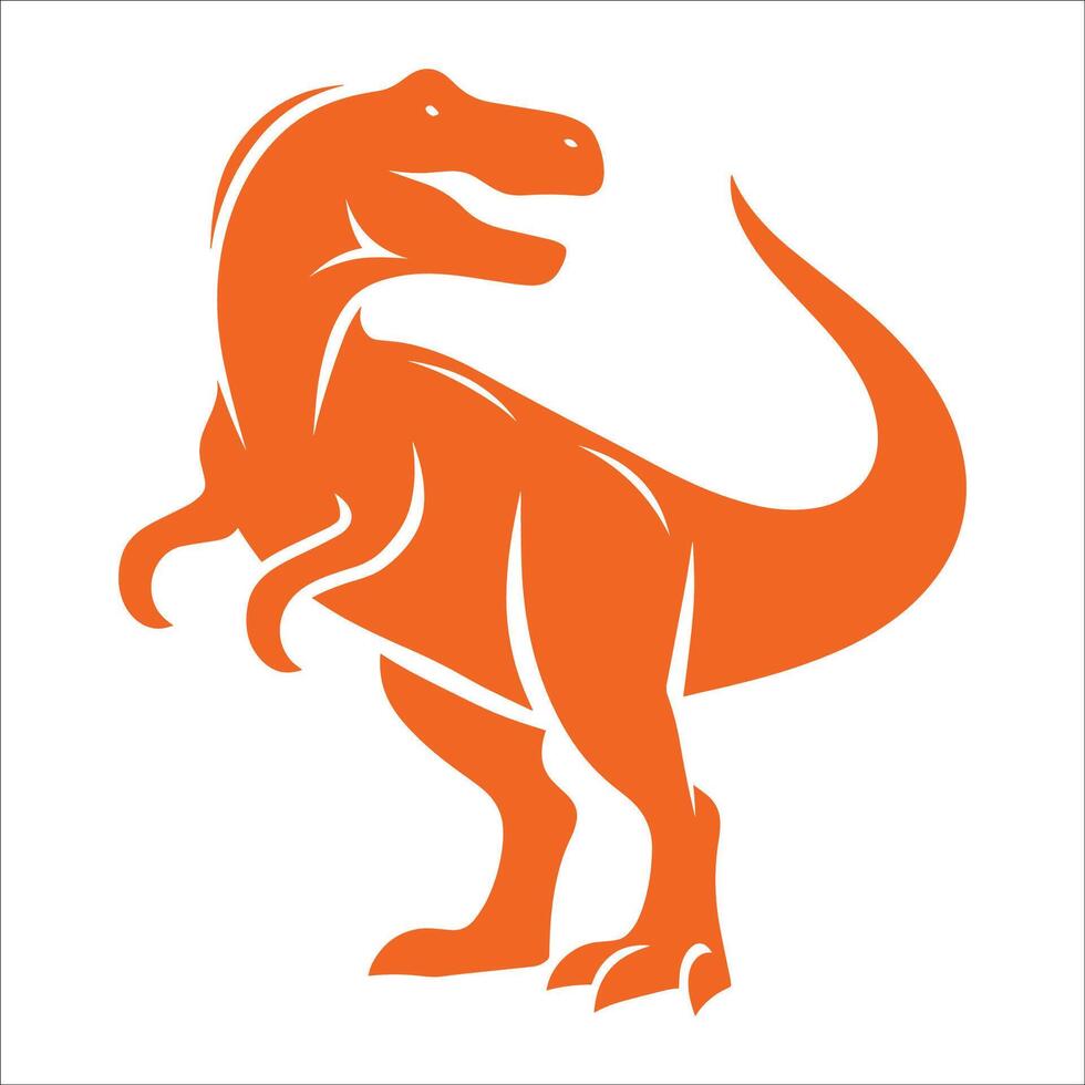 Tyrannosaurus Rex Silhouette Illustration of a Roaring Dinosaur in Prehistoric Jurassic Theme Isolated on White Background vector