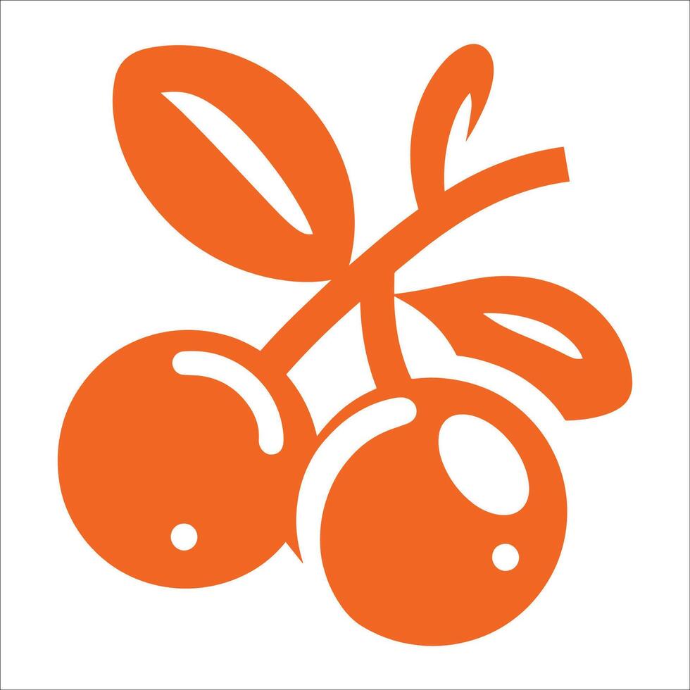A red and orange fruit icon on a white background vector
