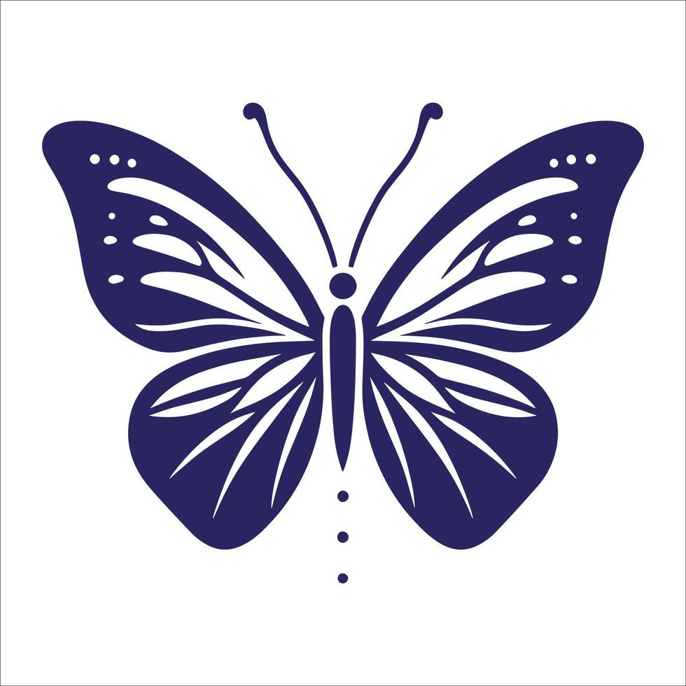 Elegant Butterfly Silhouette Beautiful Decorative Butterfly Illustration for Logos and Designs vector