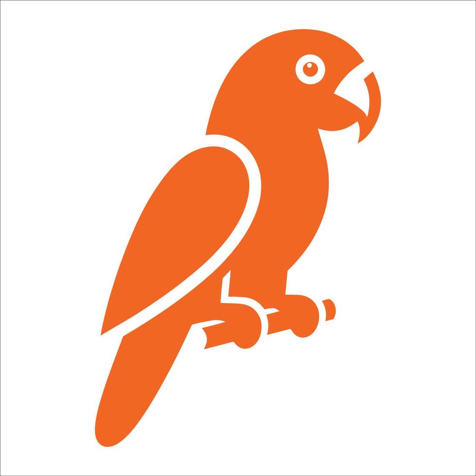 An orange parrot icon on a white background vector