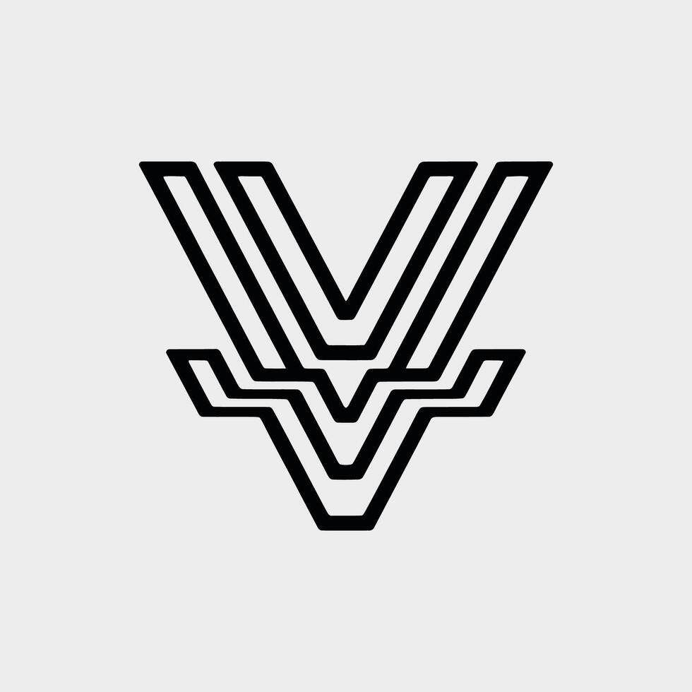 V letter logo, unique logo, tech logo vector