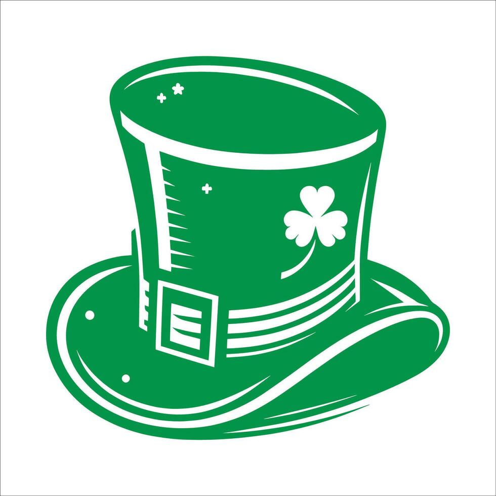 Leprechaun Hat. St Patrick Day Icon. Irish Green Leprechaun Hat Isolated On White Background vector