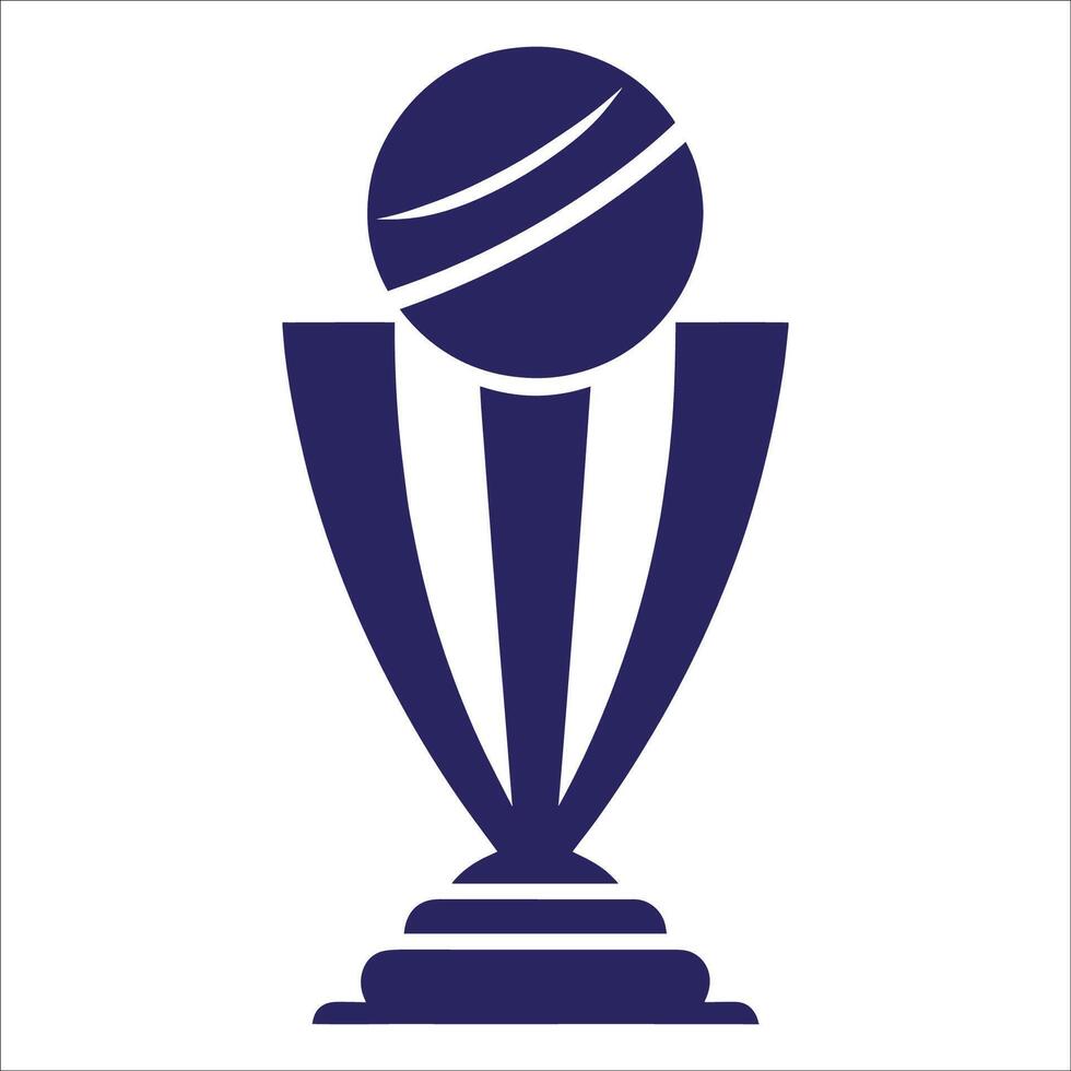 Cricket World Cup Trophy Icon Minimalist Cricket Trophy Design vector